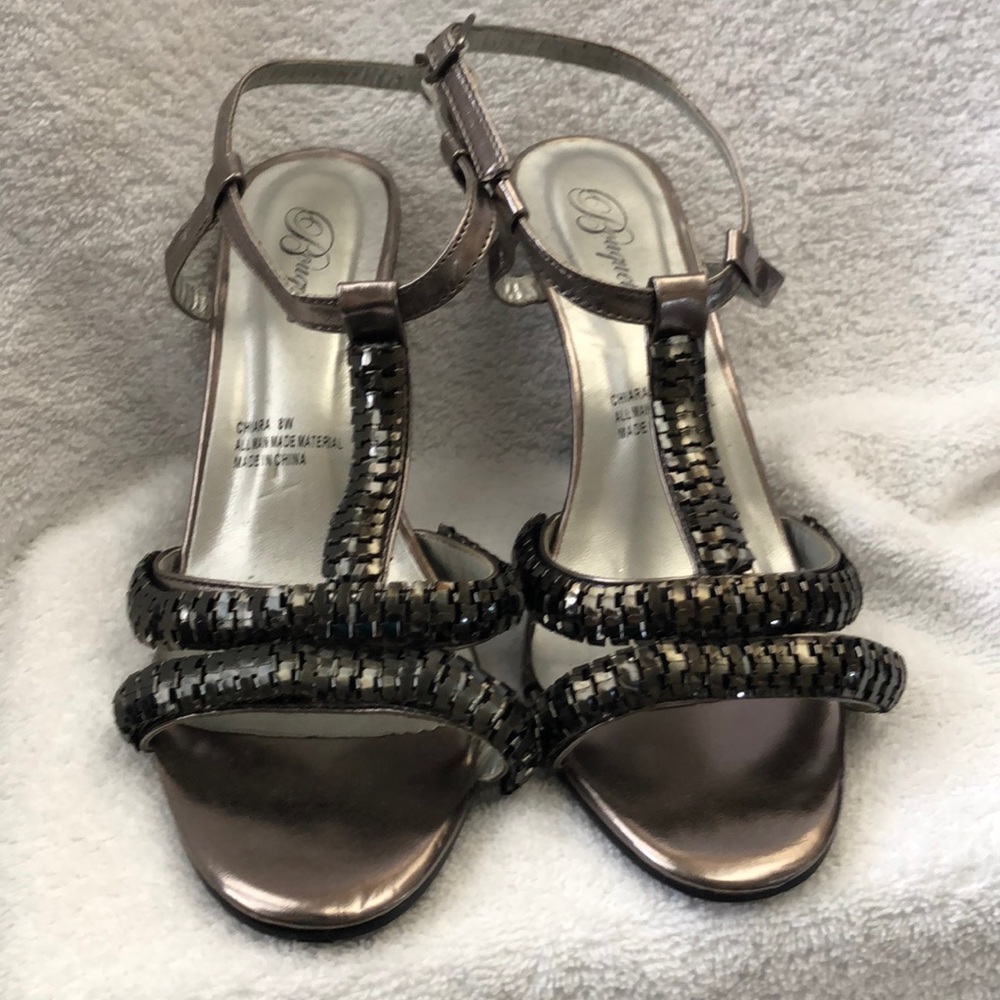 🔥8W Special Occasion Sandals Gunmetal Gray